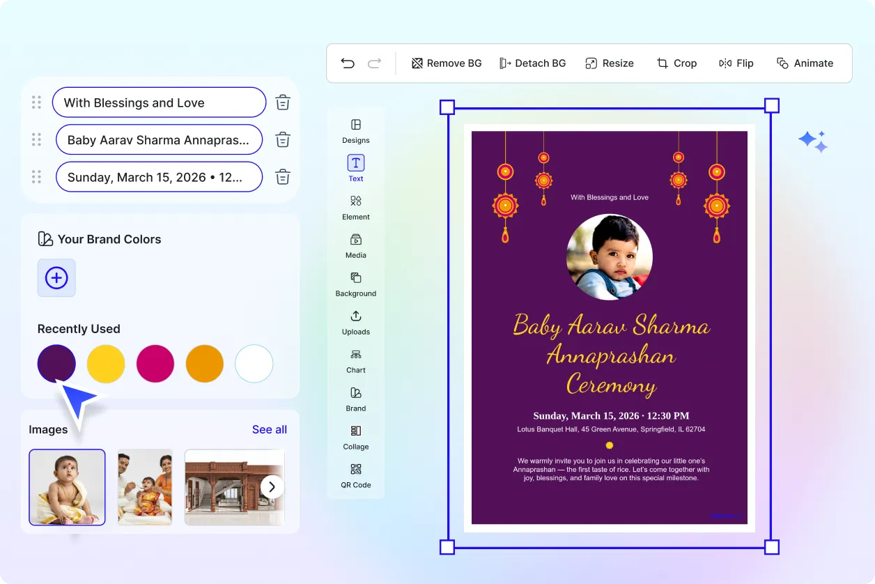 Free AI Annaprashan Invitation Generator, Free Online Annaprashan Invitation Maker